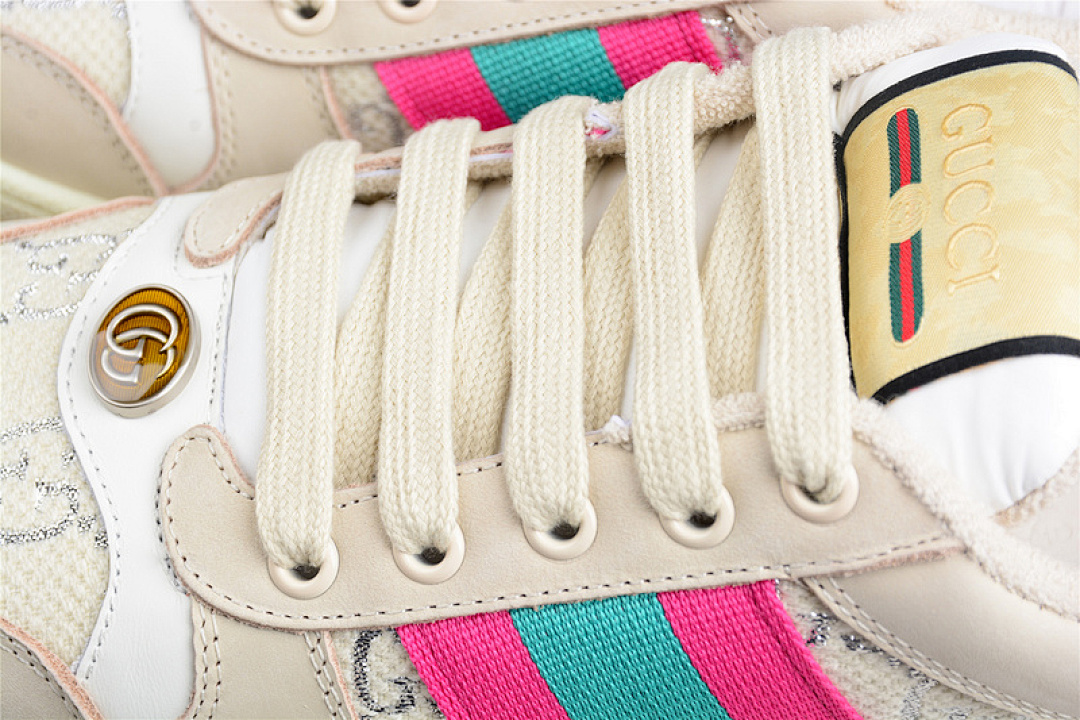 Gucci [GU*CCI DISTRESSED SCREENER SNEAKER BEIGE/PINK/GREEN]-[WOMAN:35-39]-[MAN:40-45] - Image 8