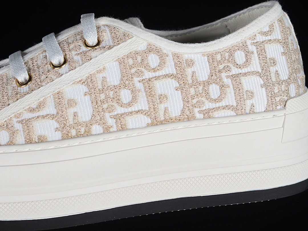 Dior [BRAND NEW EMBROIDERED SERIES THICK SOLED SPORTS SHOES WHEAT/WHITE]-[WOMAN:35-39]-[MAN:40] - Image 8