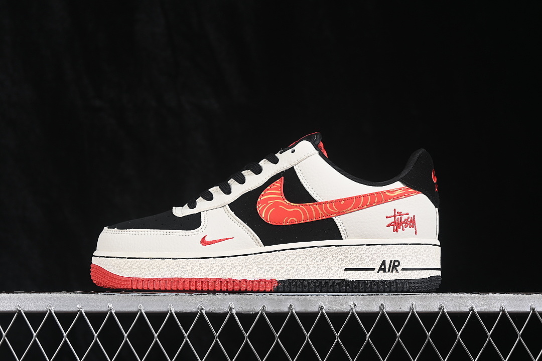 Nike [DF0188-150]-[AIR FORCE 1 07 LOW CASUAL SNEAKERS WHITE/BLACK/RED]-[WOMAN:36-39]-[MAN:40-45] - Image 2