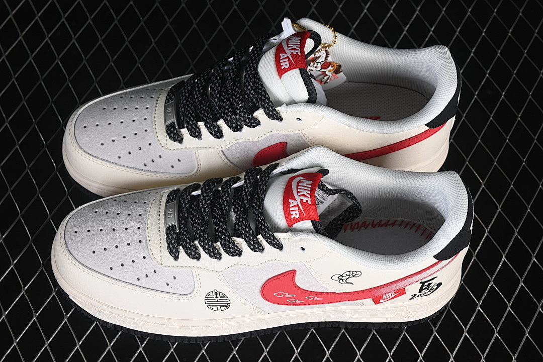 Nike [QW5288-135]-[AIR FORCE 1 07 LOW BEIGE/WHITE/BLACK/RED]-[WOMAN:36-39]-[MAN:40-45] - Image 11