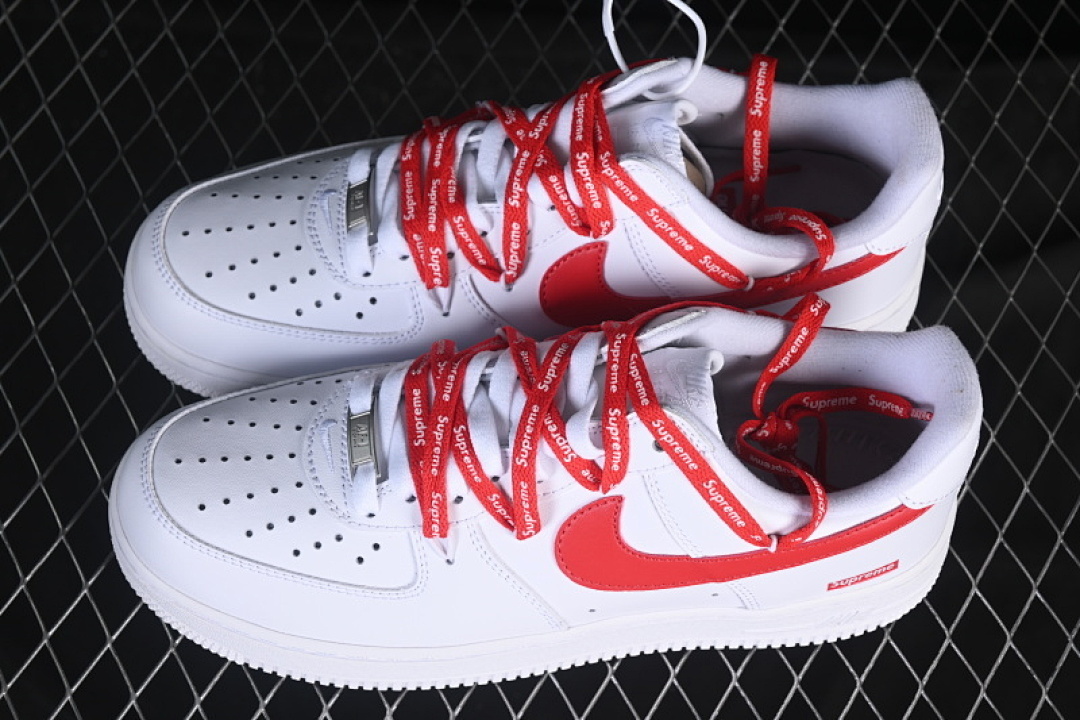 Nike [UP9225-101]-[AIR FORCE 1 07 LOW CASUAL SNEAKERS WHITE/RED]-[WOMAN:36-39]-[MAN:40-45] - Image 10