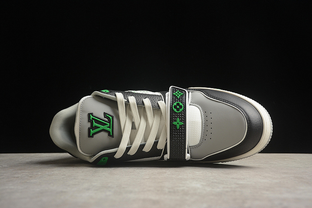 Louis Vuitton [LOUIS VUITTON TRAINER SNEAKER LOW L*V WHITE/GREY/BLACK/GREEN]-[MAN:39-45] - Image 12
