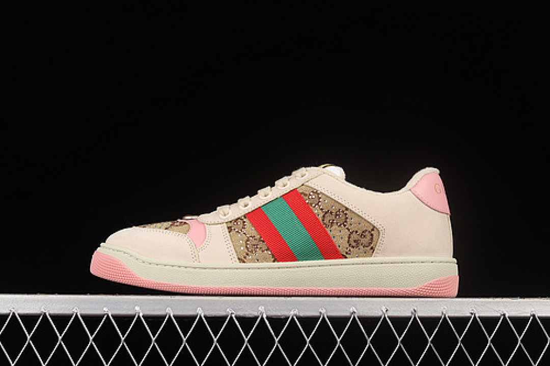 Gucci Gucci [ DISTRESSED SCREENER SNEAKERS BEIGE/GREEN/RED-PINK]-[WOMAN:35-40], photo 1