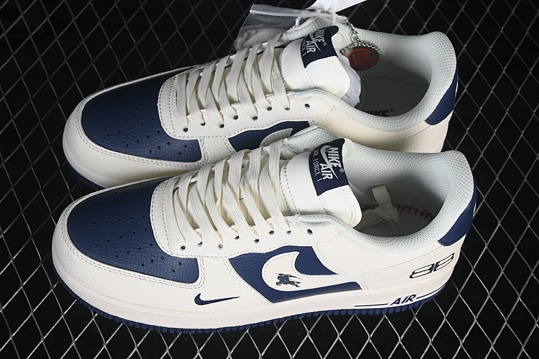 Nike [DN1688-817]-[AIR FORCE 1 07 LOW CASUAL SNEAKERS BEIGE/NAVY BLUE]-[WOMAN:36-39]-[MAN:40-45] - Image 11
