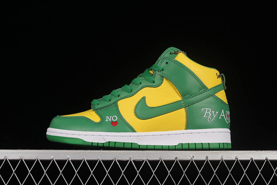 Supreme Nike SUPREME X DUNK HIGH SB BY ANY MEANS BRAZIL GREEN/YELLOW/WHITE · DN3741-700, photo 1