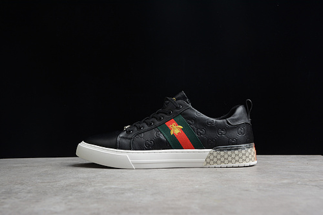 Gucci [431942-02JPO-60539]-[GU*CCI LOW SNEAKERS BLACK/GOLD/RED-WHITE]-[MAN:38-44], photo 1