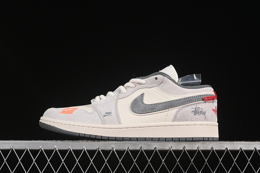 Jordan [YX5066-305]-[AIR JORDAN 1 LOW GREY/RED]-[WOMAN:36-39]-[MAN:40-45], photo 1