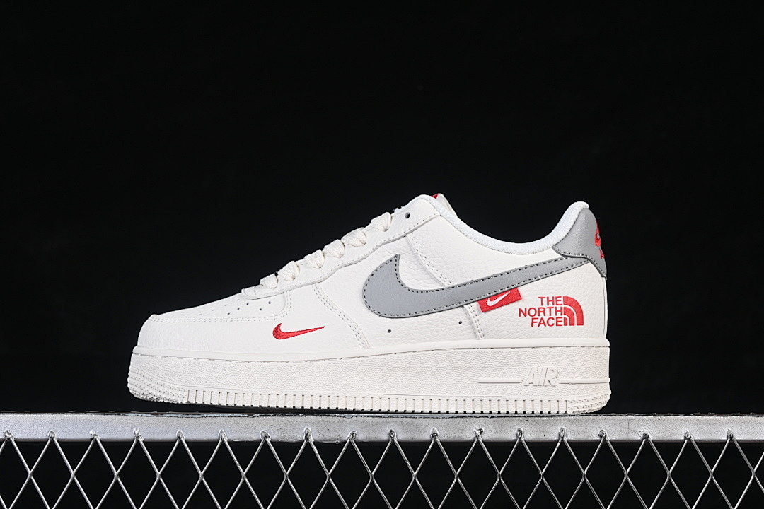 Nike [MM3399-802]-[AIR FORCE 1 07 LOW WHITE/GREY/RED]-[WOMAN:36-39]-[MAN:40-45] - Image 2