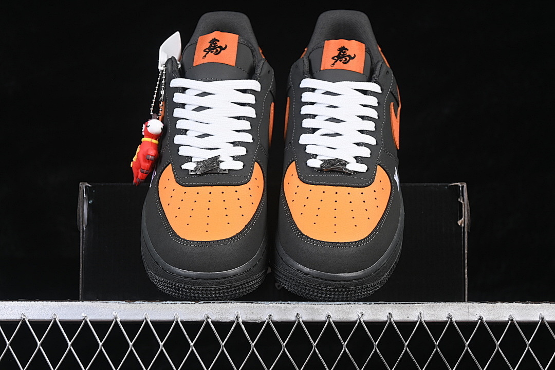 Nike [XY9025-004]-[AIR FORCE 1 07 LOW CASUAL SNEAKERS BLACK/ORANGE]-[WOMAN:36-39]-[MAN:40-45] - Image 13