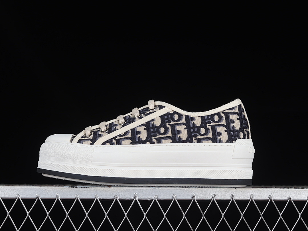 Dior Dior [BRAND NEW EMBROIDERED SERIES THICK SOLED SPORTS SHOES WHEAT/WHITE/BLACK]-[WOMAN:35-39]-[MAN:40, photo 1