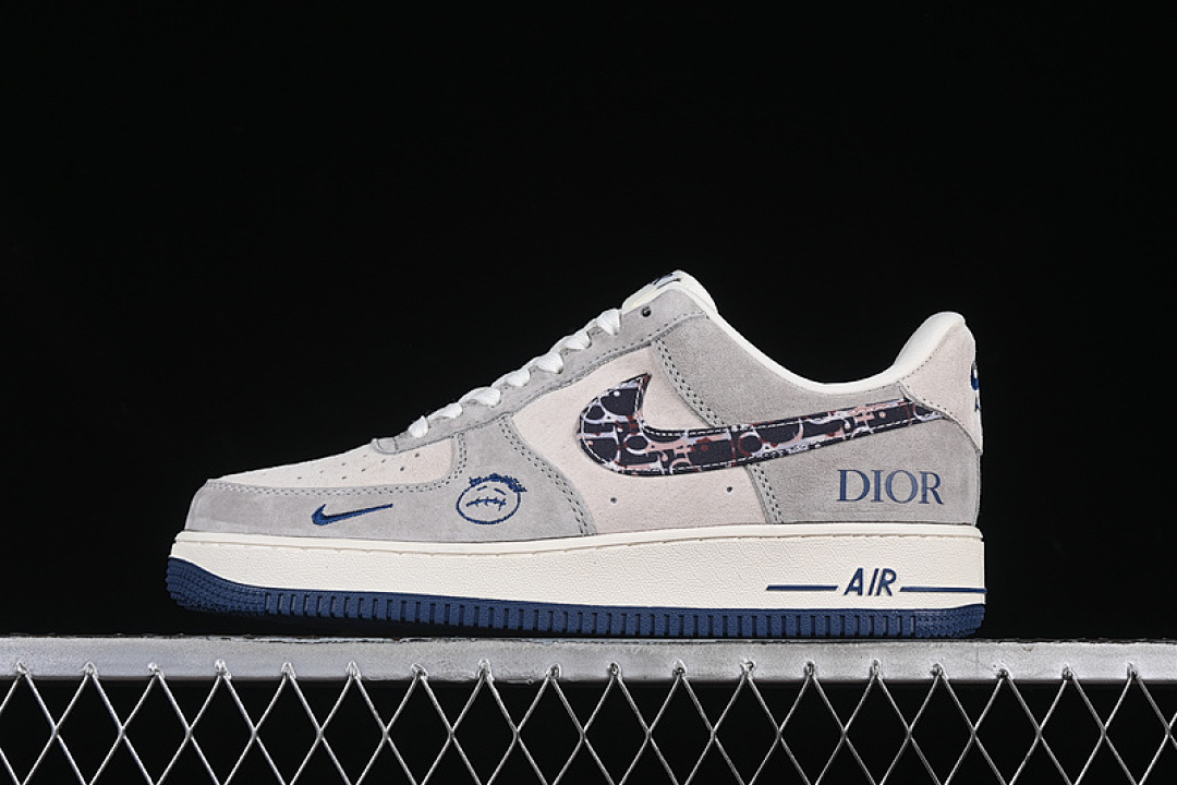 Nike [KK1988-044]-[AIR FORCE 1 07 LOW WHITE/GREY/BLUE]-[WOMAN:36-39]-[MAN:40-45] - Image 2