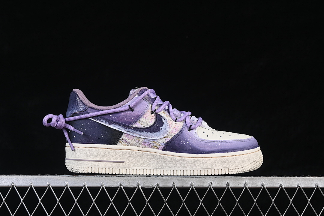 Nike [FJ7740-190]-[AIR FORCE 1 07 LOW CASUAL SNEAKERS WHITE/PURPLE/BLACK]-[WOMAN:36-39]-[MAN:40-45] - Image 16