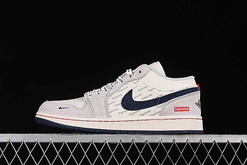 Jordan AIR Jordan 1 LOW SUPREME WHITE/GREY/BLUE · LJ6688-009, photo 1