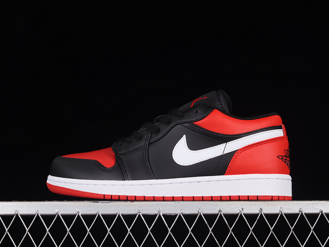 Jordan [553558-066]-[AIR JORDAN 1 LOW ALTERNATE BRED TOE BLACK/GYM RED-WHITE]-[UNISEX:36-46], photo 1