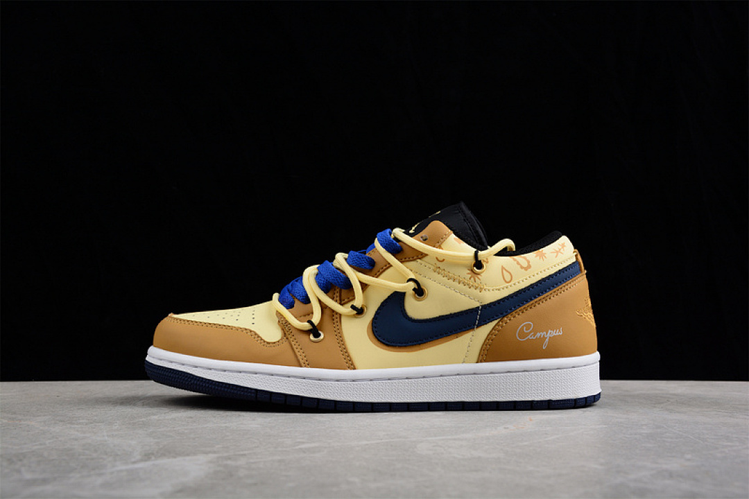 Jordan AIR Jordan 1 LOW BROWN/YELLOW/BLACK-BLUE · 553558-062, photo 1