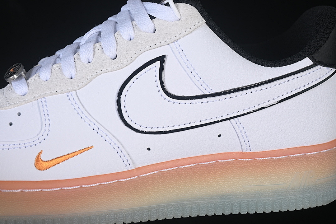 Nike [IQ0228-100]-[AIR FORCE 1 LOW WHITE/BLACK/ORANGE PEEL/WHITE]-[WOMAN:36-39]-[MAN:40-45] - Image 8
