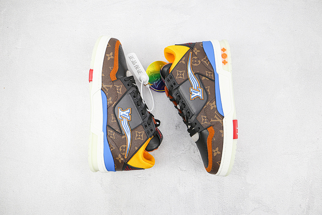 Louis Vuitton [L*V 2020 TRAINER SHOES BROWN/BLUE/WHITE-YELLOW]-[MAN:39-45] - Image 3