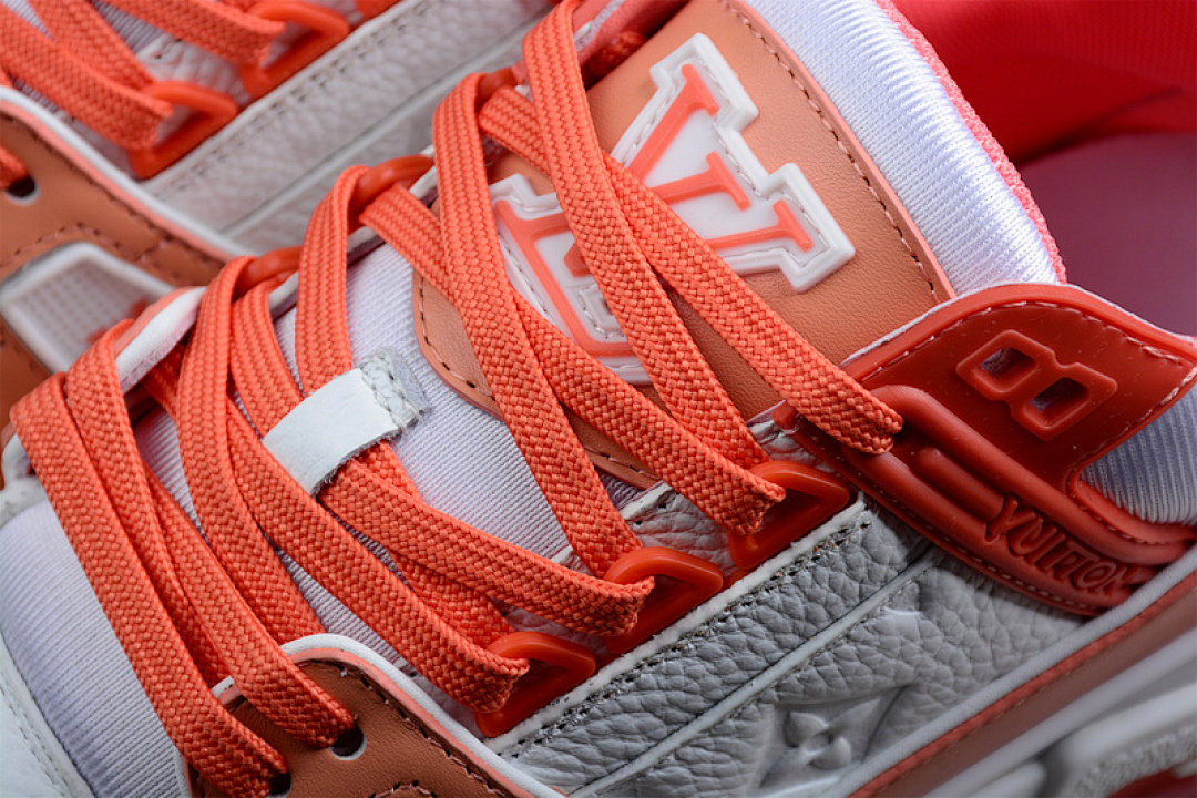 Louis Vuitton [L*V TRAINER LOW SNEAKERS WHITE/WHITE/ORANGE]-[WOMAN:36-39]-[MAN:40-45] - Image 8