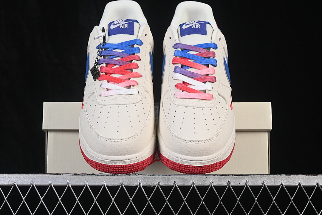 Nike [BK1916-007]-[AIR FORCE 1 07 LOW CASUAL SNEAKERS WHITE/BLUE/RED]-[WOMAN:36-39.5]-[MAN:40-45] - Image 13