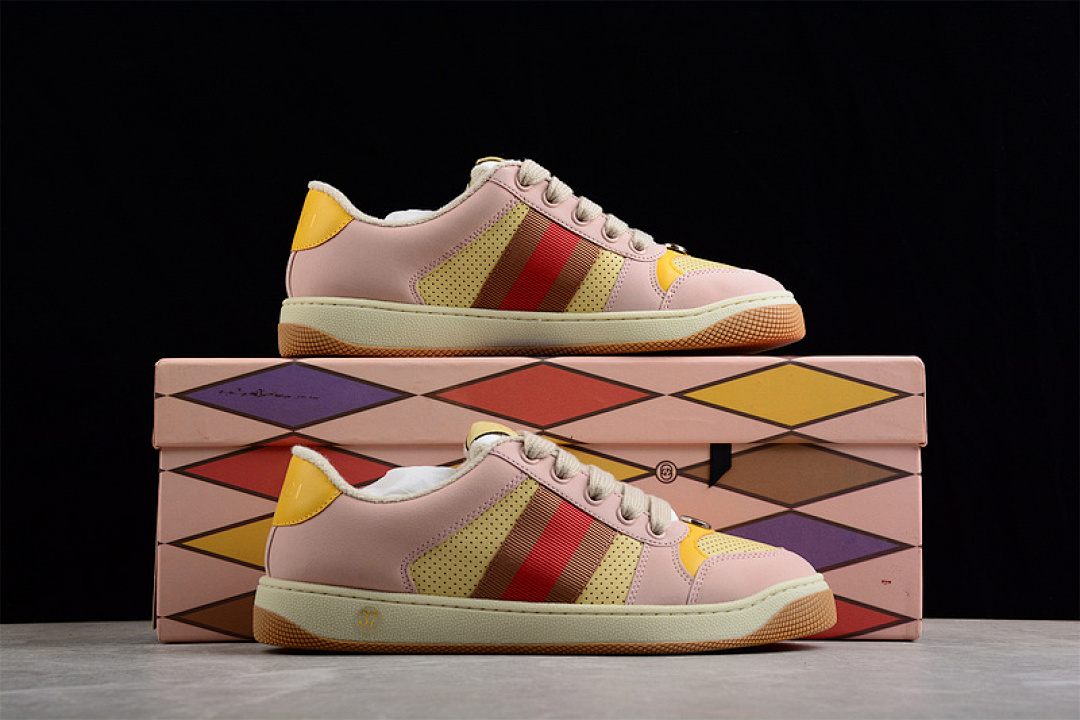 Gucci [GU*CCI ACE EMBROIDERED LOW-TOP LIGHT PINK/YELLOW/BEIGE]-[WOMAN:35-40] - Image 17