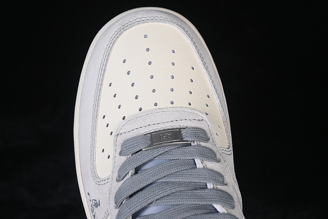 Nike [HT5088-633]-[AIR FORCE 1 07 LOW CASUAL SNEAKERS WHITE/GREY/BLUE]-[WOMAN:36-39]-[MAN:40-45] - Image 10