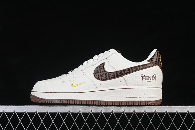 Nike Nike AIR FORCE 1 07 LOW CASUAL SNEAKERS WHITE/BROWN · XY9025-019, photo 1