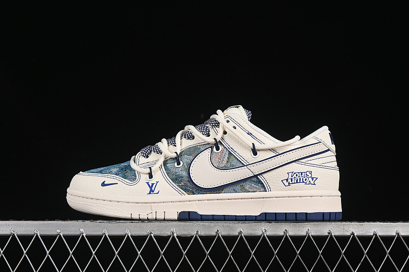 Louis Vuitton Nike SB DUNK LOW LV WHITE/GREY/BLUE · DM6868-077, photo 1