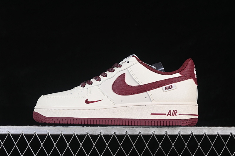 Nike Nike AIR FORCE 1 07 LOW WHITE/WINE RED/WHITE · SM6668-126, photo 1