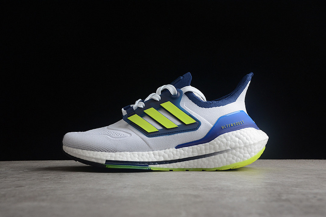 ULTRABOOST 22 SHOES CLOUD WHITE/SOLAR YELLOW/VICTORY BLUE · GZ7211, photo 1
