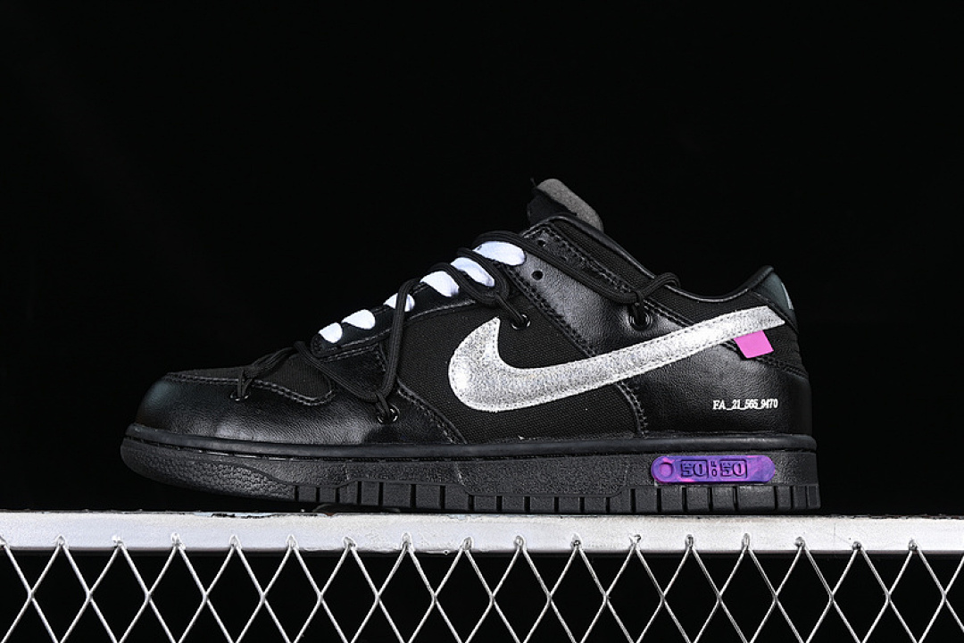 Off-White [DM1602-001]-[OFF-WHITE X DUNK LOW LOT 50 OF BLACK/METALLIC SILVER/BLACK]-[UNSIZE:36-47.5], photo 1