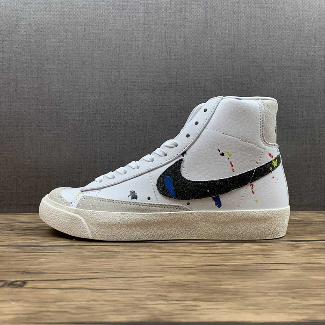 Nike BLAZER MID 77 PAINT SPLATTER WHITE/BLACK-SAIL · DC7331-100, photo 1