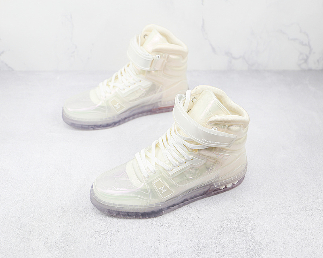Louis Vuitton [L*V 2021 HIGH TRAINER WHITE/WHITE/WHITE]-[MAN:39-45] - Image 5