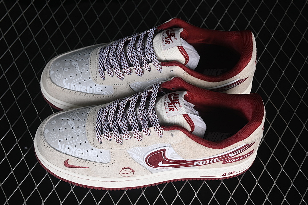 Nike [SS1979-012]-[AIR FORCE 1 07 LOW BEIGE/GREY/RED/WHITE]-[WOMAN:36-39]-[MAN:40-45] - Image 11