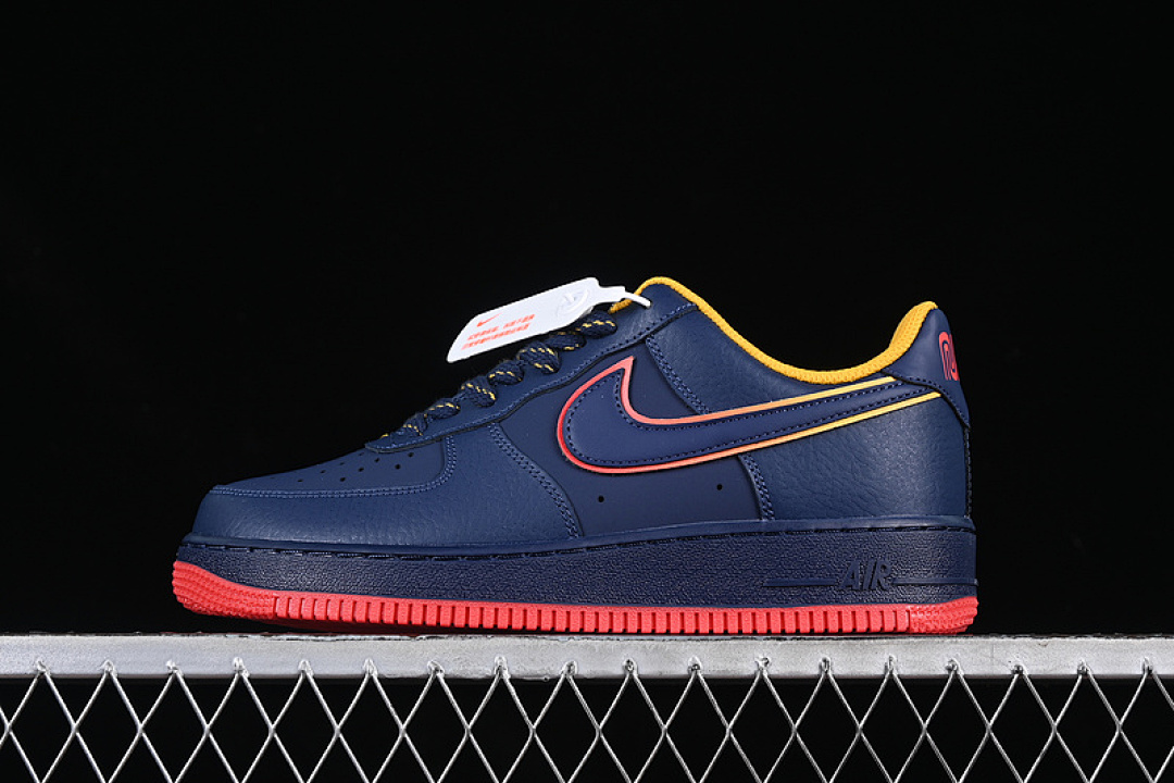 Nike [HV5752-410]-[AIR FORCE 1 07 LOW MIDNIGHT NAVY/BLUE VOID/LIGHT CRIMSON/UNIVERSITY GOLD]-[36-45] - Image 2
