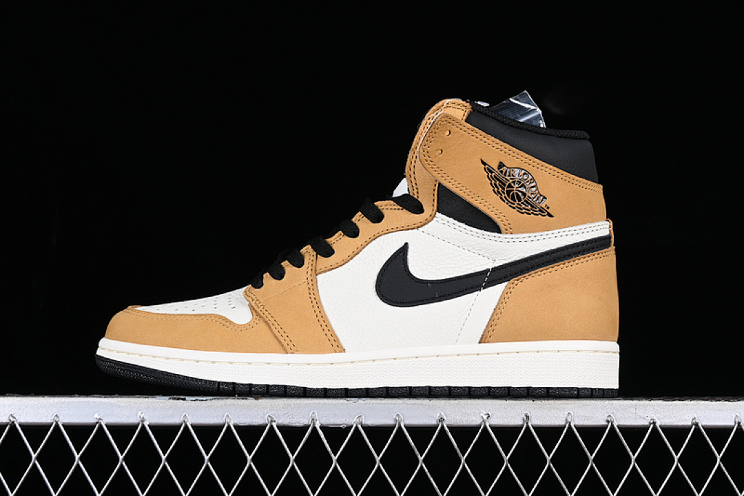 Jordan [555088-700]-[AIR JORDAN 1 RETRO HIGH OG ROOKIE OF THE YEAR GOLD HARVEST/BLACK (SAIL]), photo 1