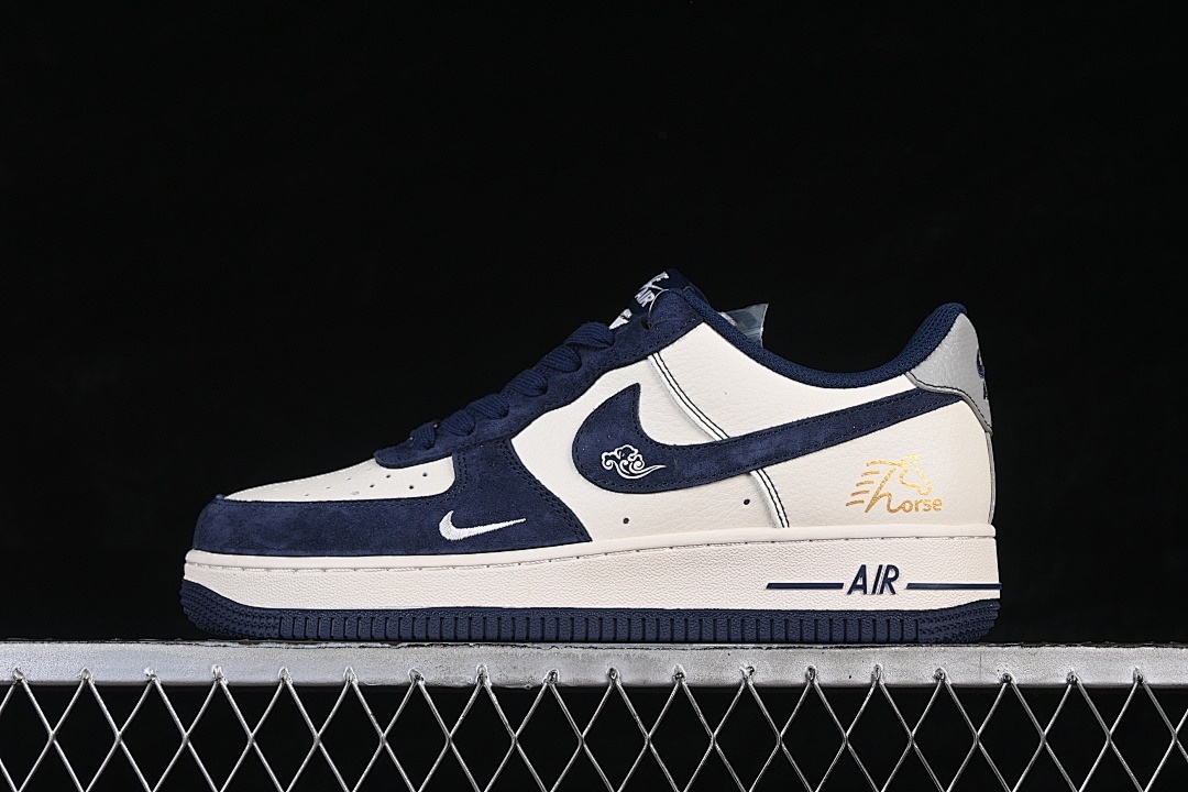 Nike Nike AIR FORCE 1 07 LOW BEIGE/NAVY BLUE · XD0028-013, photo 1