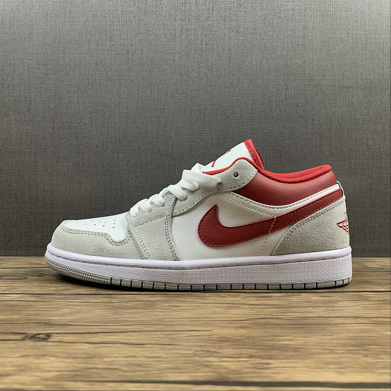 Jordan AIR Jordan 1 LOW SE LIGHT SMOKE GREY/WHITE/GYM RED · DC6991-016, photo 1