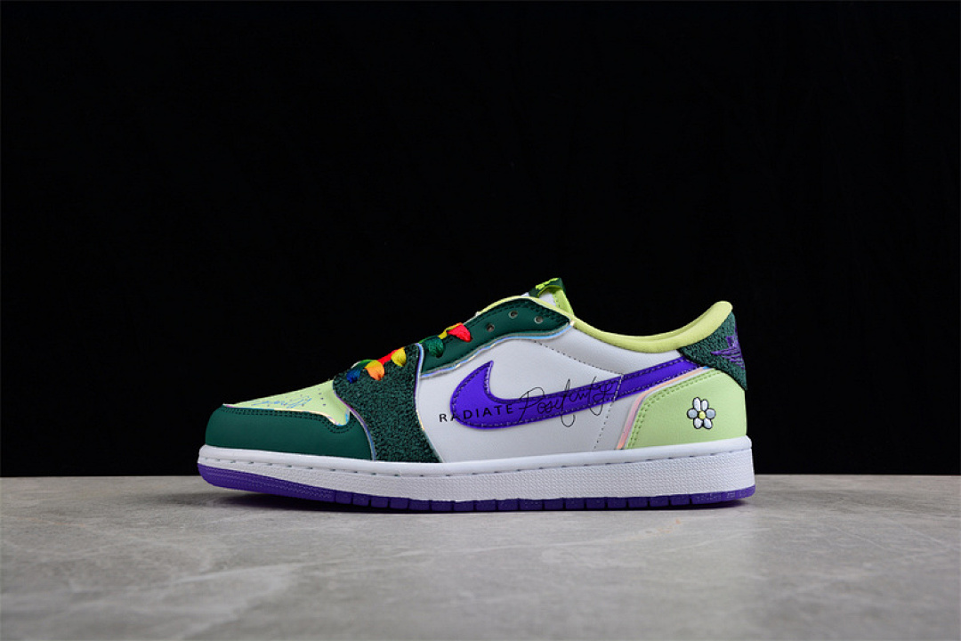 Jordan [FD9665-351]-[AIR JORDAN 1 LOW OG DOERNBECHER GORGE GREEN/COURT PURPLE/WHITE/BARELY VOLT/SAIL], photo 1