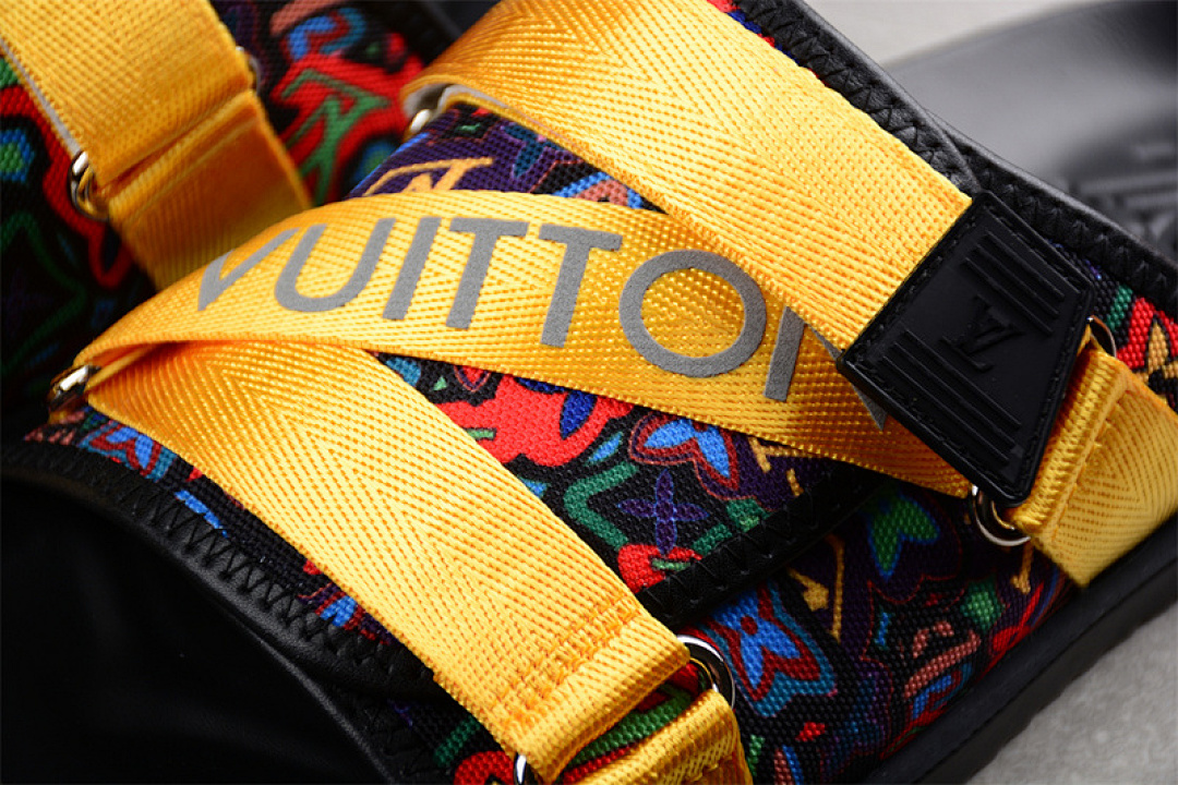 Louis Vuitton [L*V COMFORTABLE CASUAL COOL SLIPPERS BLACK/GOLD]-[MAN:38-45] - Image 7