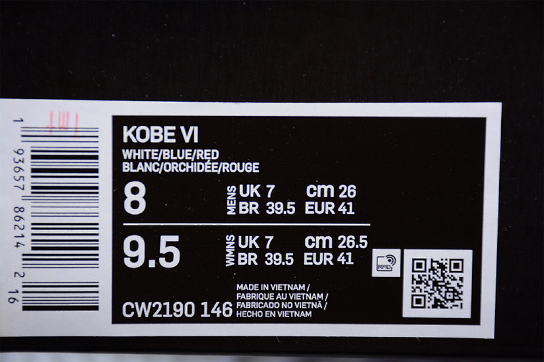 Nike [CW2190-146]-[AIR ZOOM KOBE 6 PROTRO WHITE/PURPLE/RED]-[MAN:40-46] - Image 3