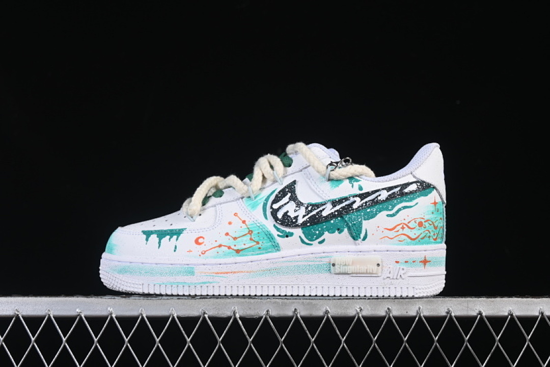 Nike Nike AIR FORCE 1 07 LOW CASUAL SNEAKERS BLUE/WHITE/GREEN · 120-218, photo 1