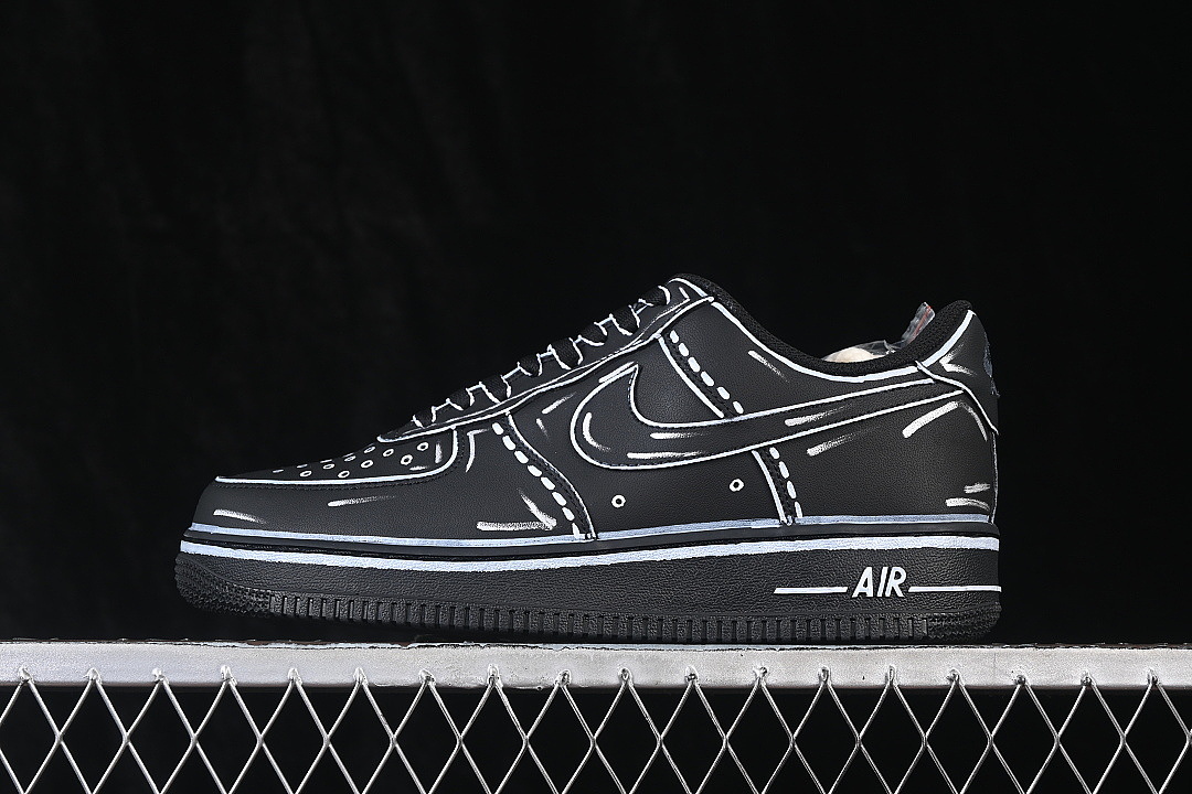 Nike [CW2288-001]-[AIR FORCE 1 07 LOW CASUAL SNEAKERS BLACK/WHITE/BLACK]-[WOMAN:36-39]-[MAN:40-45] - Image 2