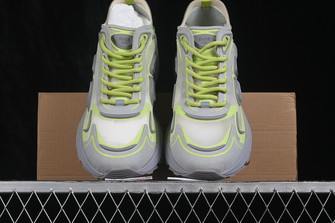 Dior [3SN342ABFH814]-[LOW-TOP CASUAL LIFESTYLE SHOES GREY/GREEN]-[WOMAN:38-39]-[MAN:40-47] - Image 12