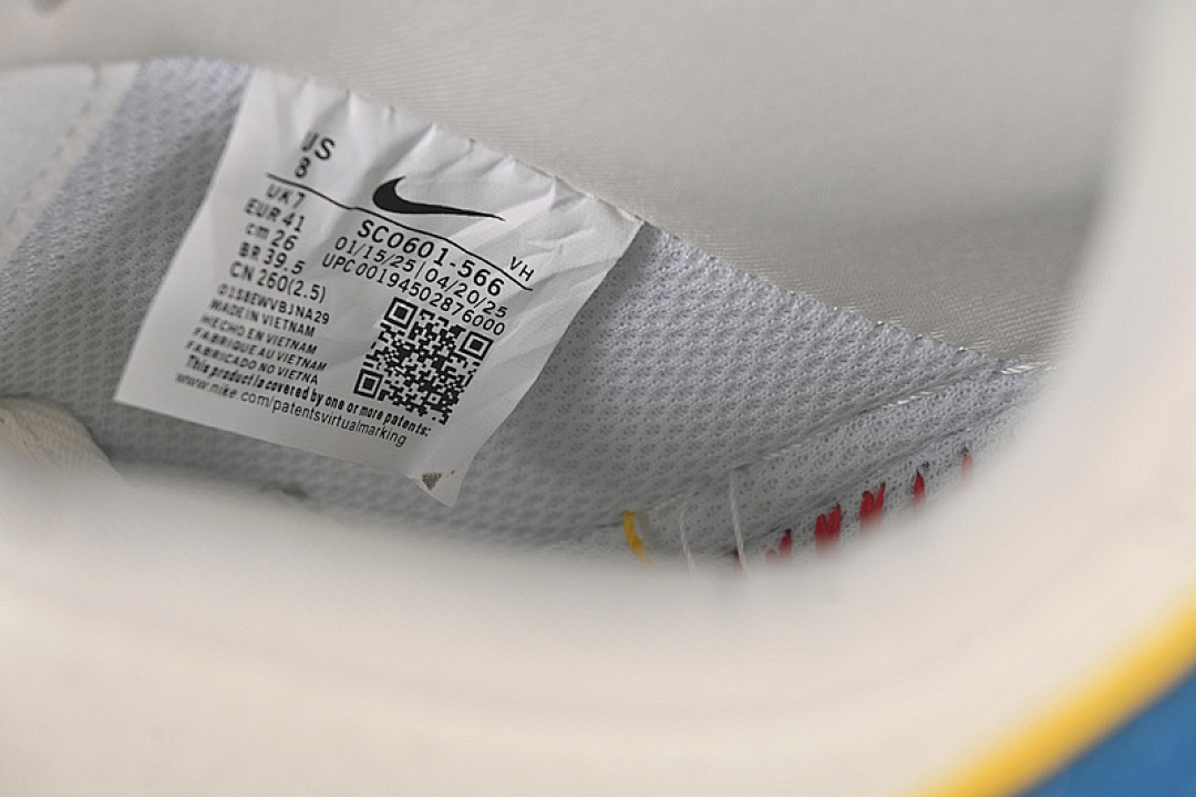 Nike [SC0601-566]-[AIR FORCE 1 07 LOW WHITE/BLUE/YELLOW]-[WOMAN:36-39]-[MAN:40-45] - Image 6