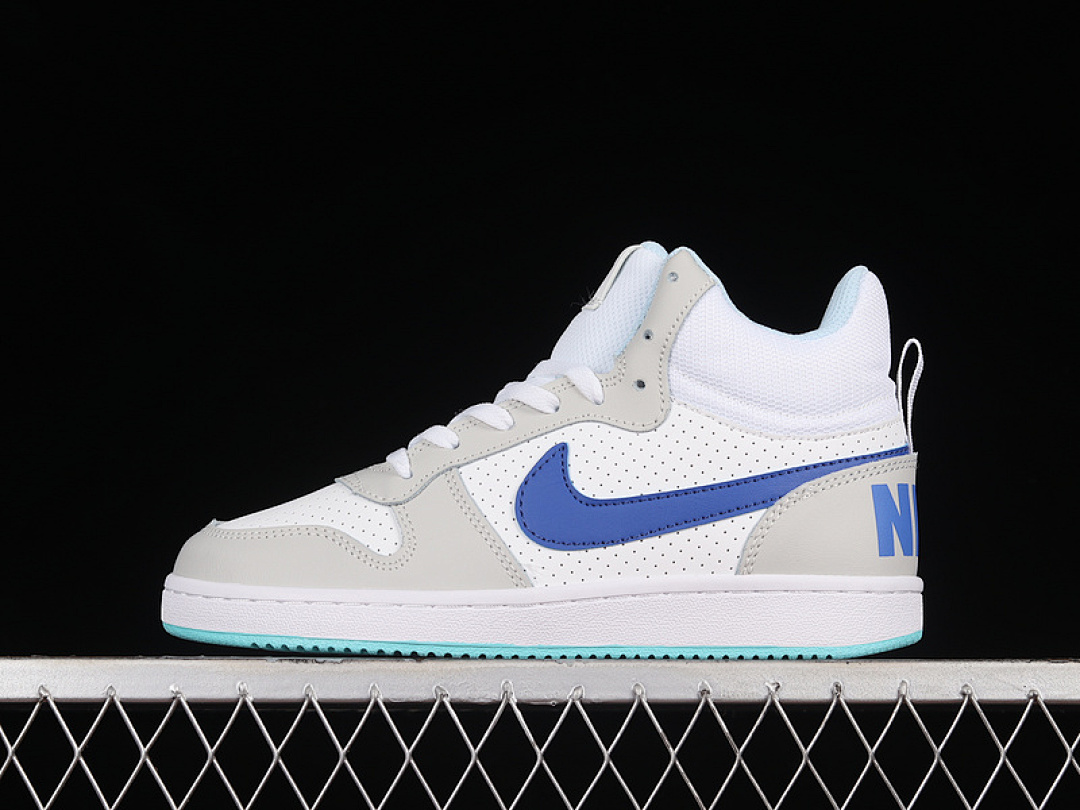 COURT BOROUGH MID BG WHITE/DARK BLUE/LIGHT GREY · FB7177-141, photo 1