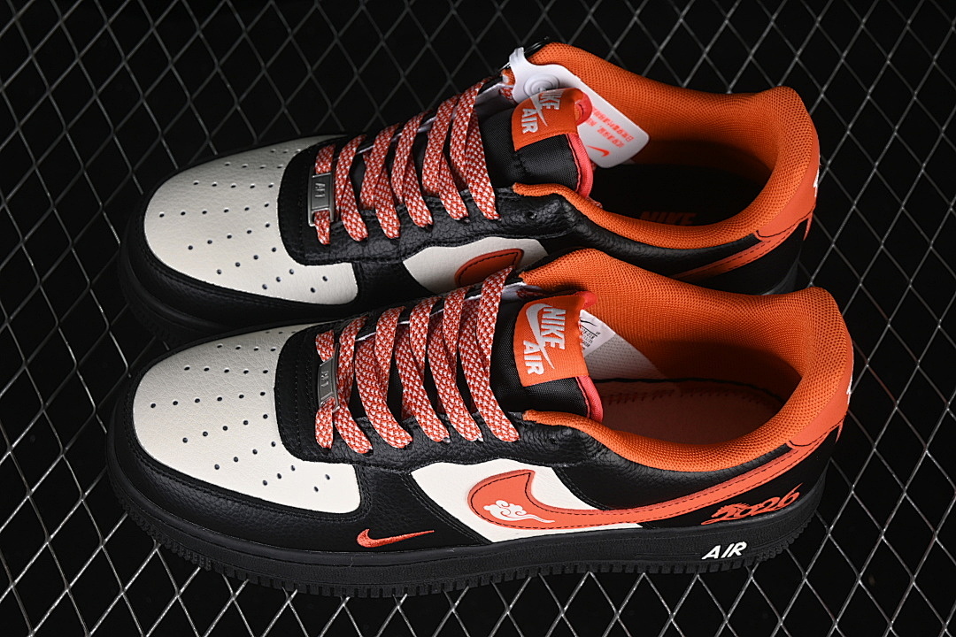 Nike [XD0028-018]-[AIR FORCE 1 07 LOW CASUAL SNEAKERS WHITE/BLACK/ORANGE]-[WOMAN:36-39]-[MAN:40-45] - Image 11