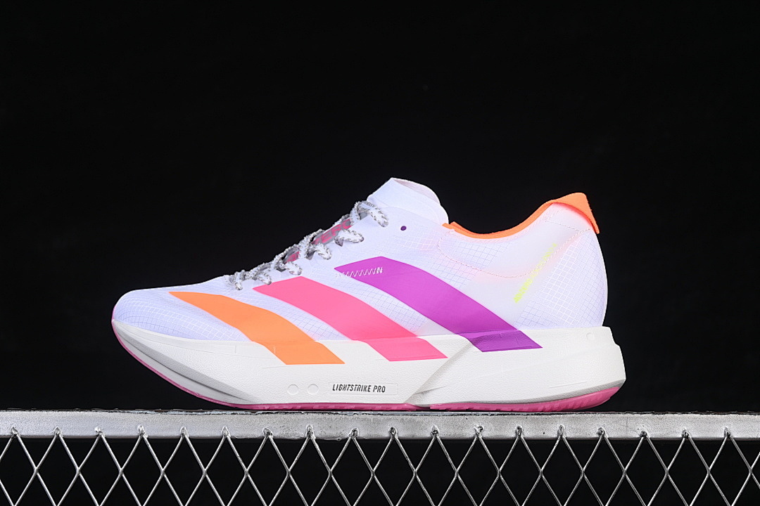 Adidas [KJ2123]-[ADIZERO ADIOS 4 M LOW-TOP RUNNING SHOES WHITE/ORANGE]-[WOMAN:36-39]-[MAN:40-46] - Image 2
