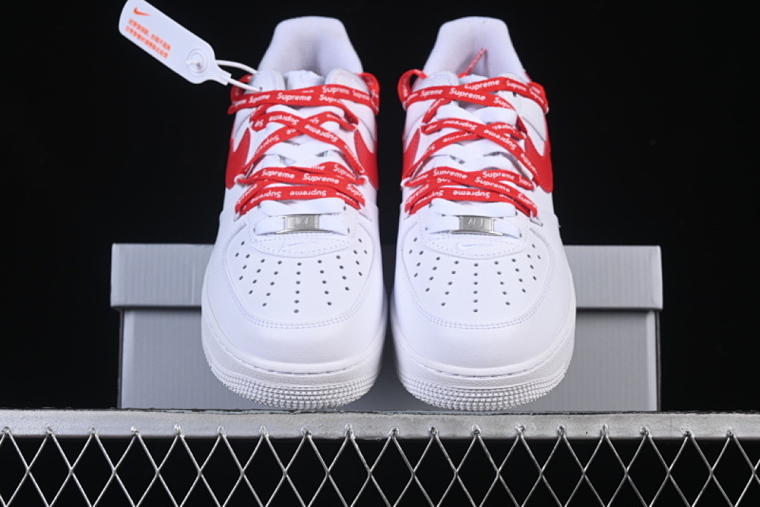 Nike [UP9225-101]-[AIR FORCE 1 07 LOW CASUAL SNEAKERS WHITE/RED]-[WOMAN:36-39]-[MAN:40-45] - Image 12