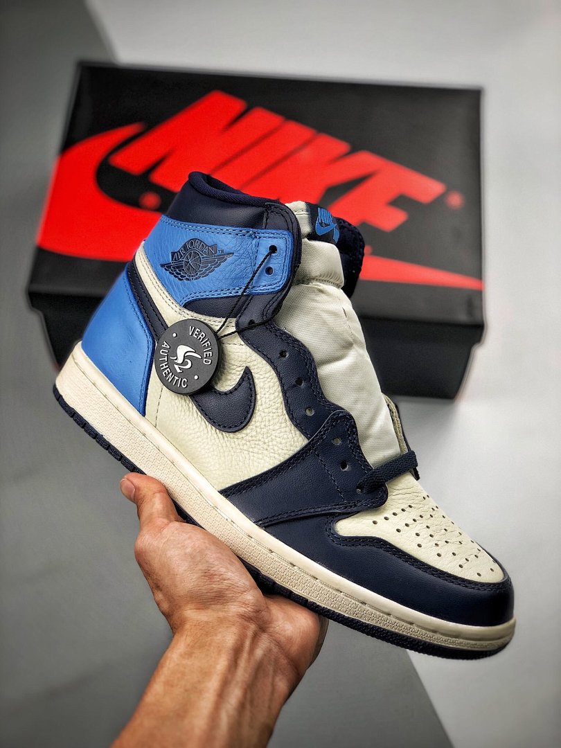 Jordan [555088-140]-[AIR JORDAN 1 RETRO HIGH OG SAIL/OBSIDIAN-UNIVERSITY BLUE]-[UNISEX:36-46], photo 1