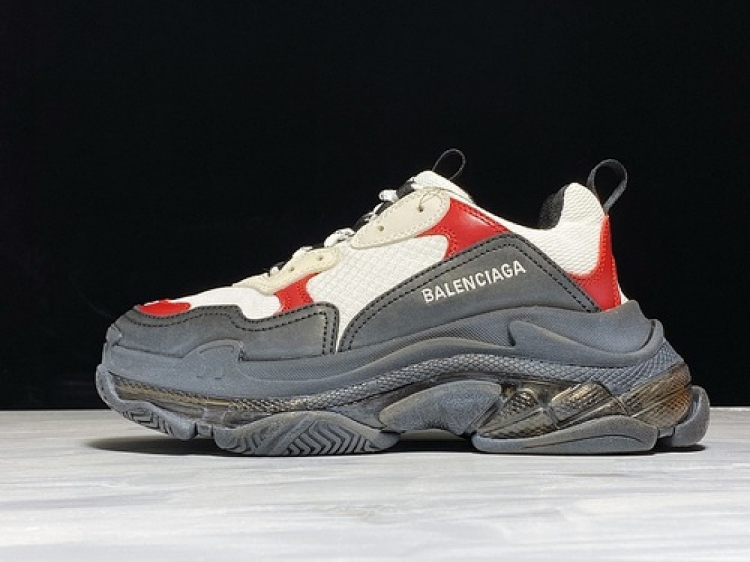 Unbranded [PK BA*LEN*CIAGA 19SS TRIPLE-S CLEAR SOLE TRAINERS BLACK/WHITE/RED]-[UNISEX:35-45], photo 1